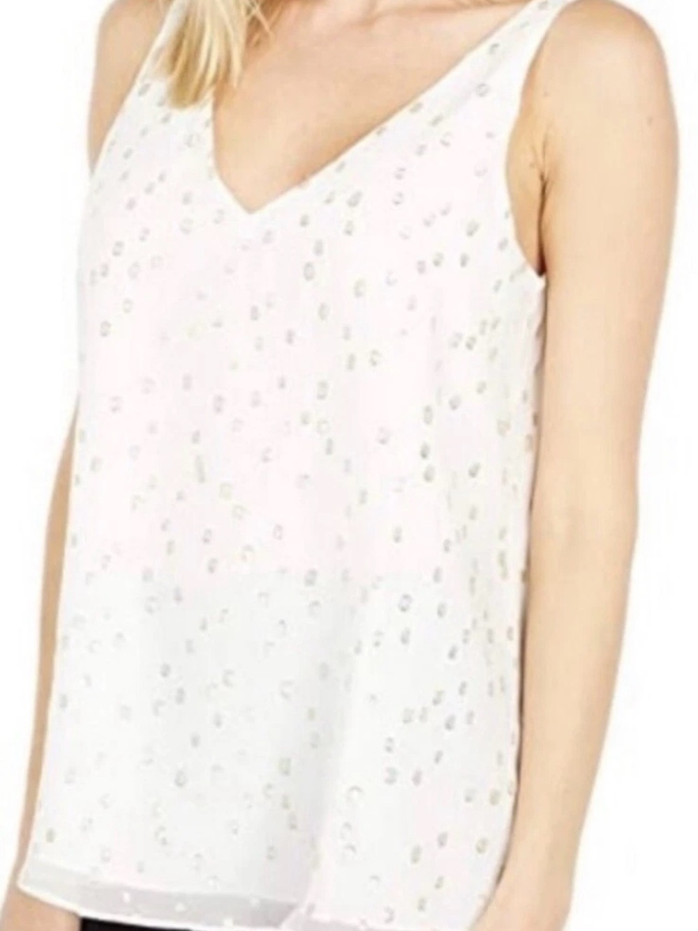 Lilly Pulitzer White V-Neck Embellished Fish Camisole